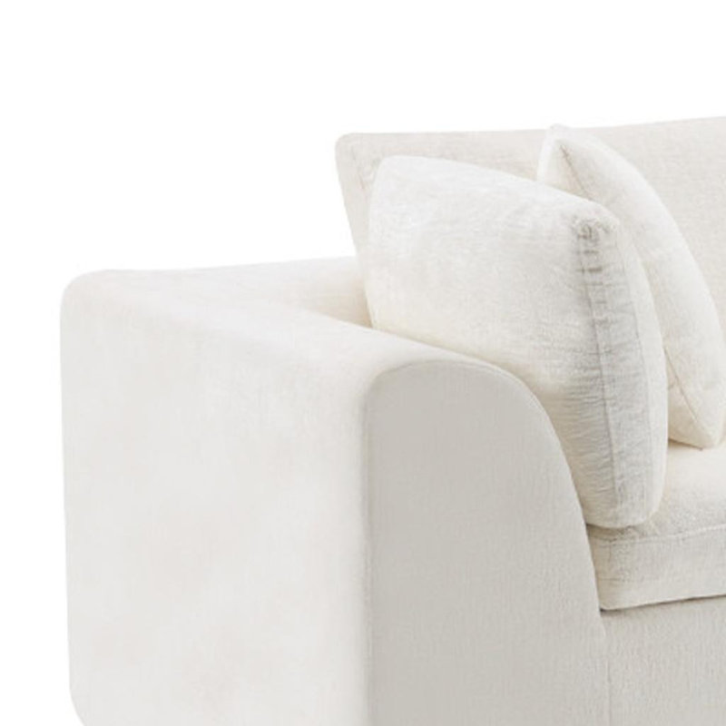 Canapé modulaire en chenille de 138 po avec repose-pieds et coussins décoratifs HomeRoots Boneless
