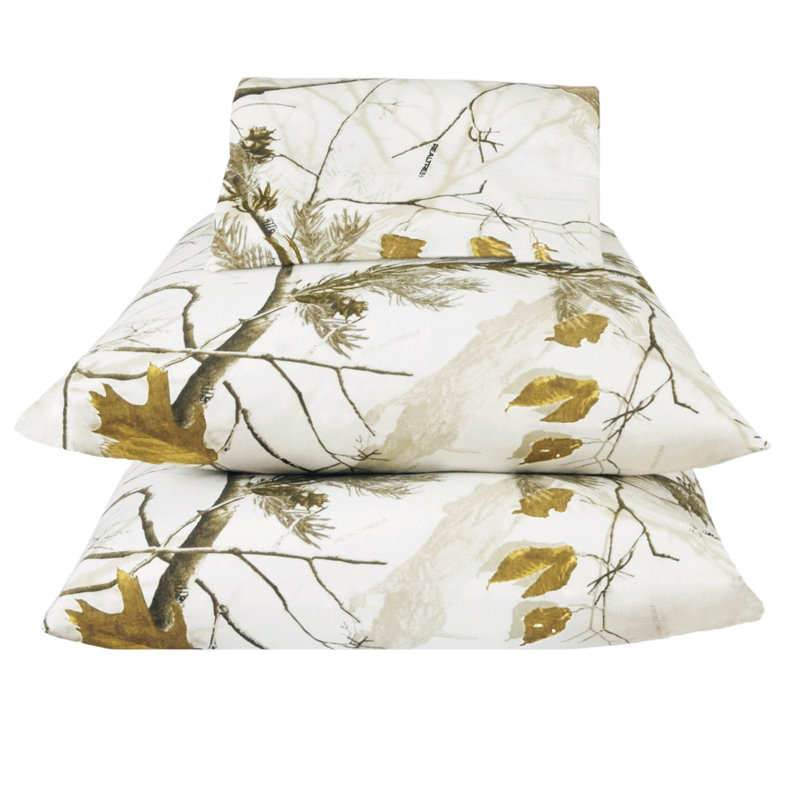 Ensemble de draps 100% polyester camouflage et chasse Realtree AP Snow & White, Simple