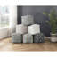 Pouf moderne en tissu, blanc noir, base antidérapante, blanc carré 16 po x 16 po x 16 po, tissu 100%, capacité de poids de 300 lb-132943692