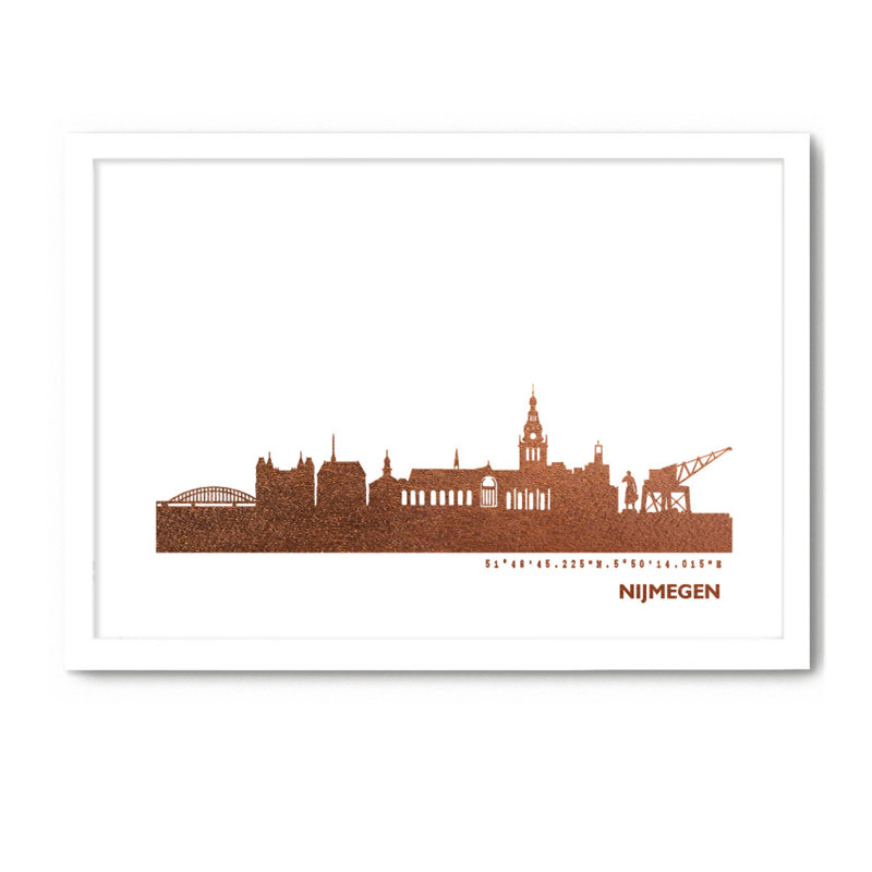 Nijmegen Skyline 1 Piece Single Picture Frame Wall Art, 33cm H x 43cm W x 4cm D