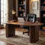 Table de conférence ovale moderne de 200 cm (79 pouces) pour 8 personnes, table de bureau en bois à double piétement, grande table à manger pour la maison et les entreprises-1270768172