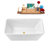 55" Streamline Soaking Glossy White Freestanding Tub and Tray With Internal Drain-101412889
