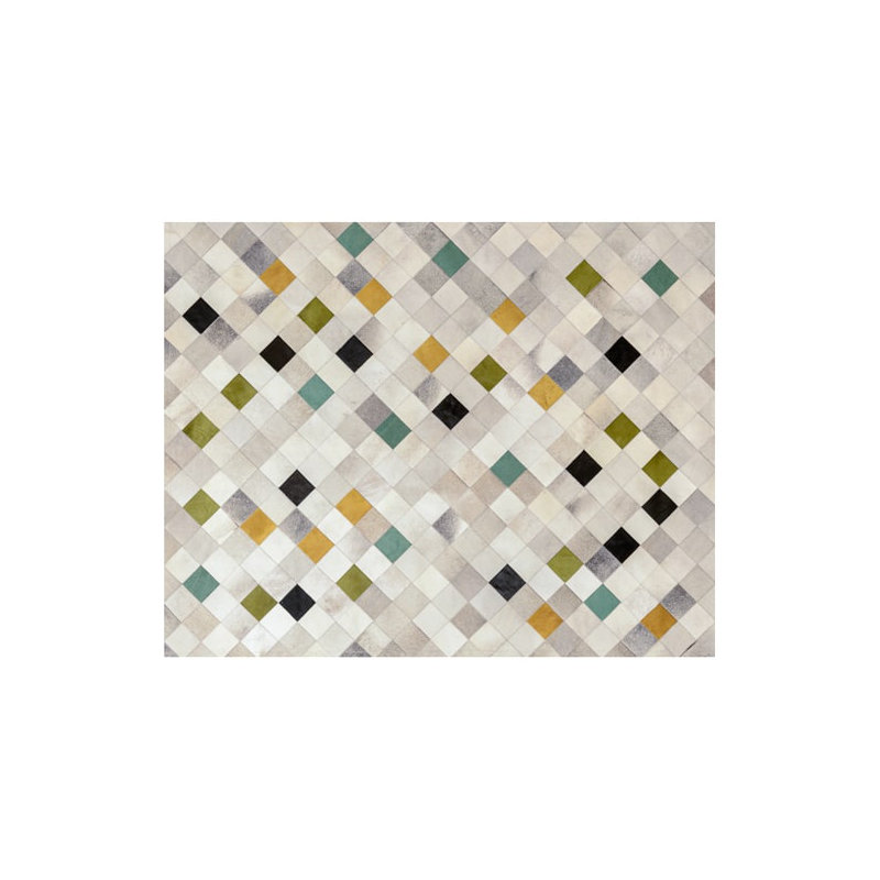 Art Hide Cowhide Area Rug in Green, Rectangle 9' x 12'