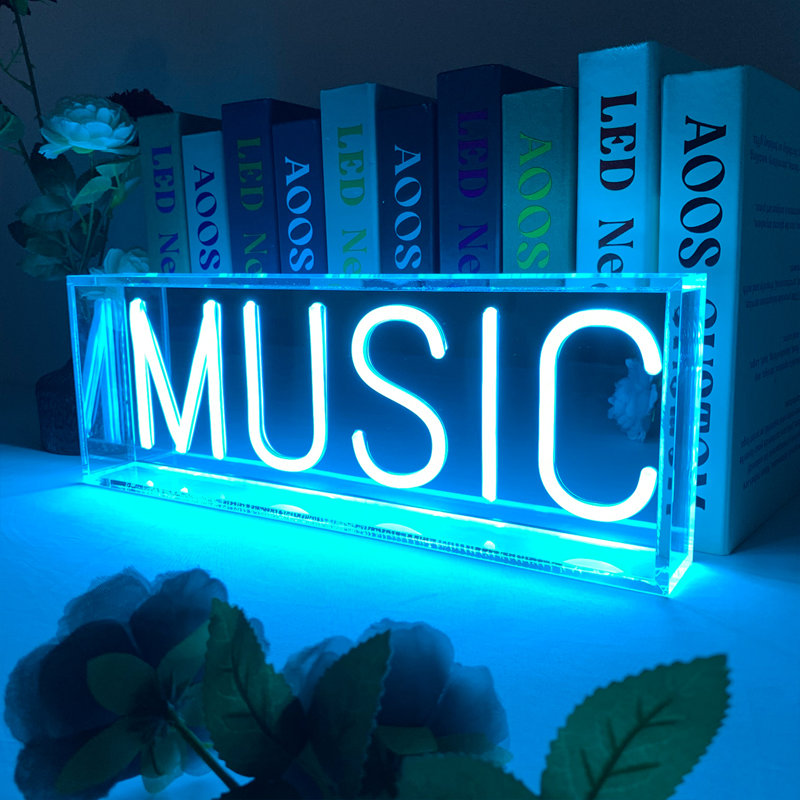 Music 16" LED Neon Sign Box