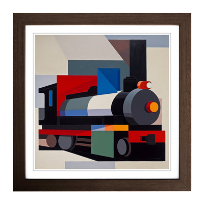 Train Suprematism No.1 - Single Picture Frame Print on Wood