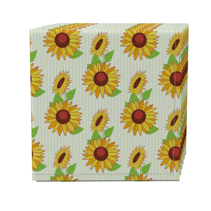 Cotton Twill Floral Square Napkin