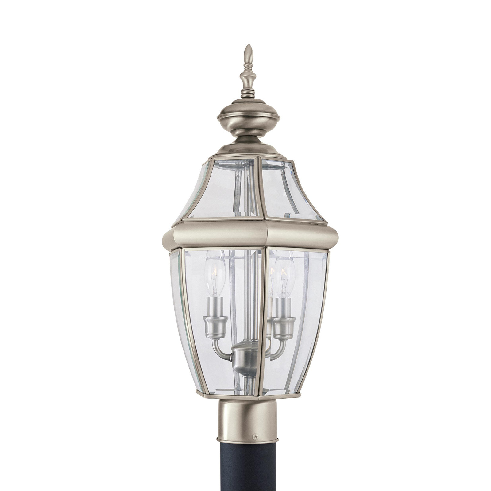 Eirini Beveled Metal Outdoor Lantern Head, Antique Brushed Nickel, No