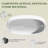 63" Solid Surface Stone Resin Oval-shaped Freestanding Soaking Bathtub With Overflow