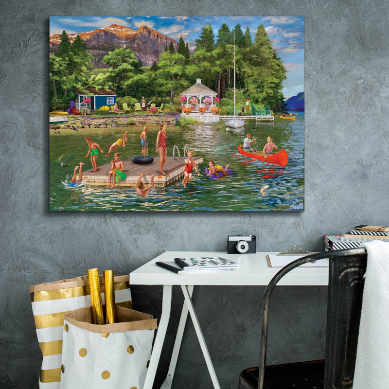 «Gazebo Lake» par Bigelow, illustrations sur toile, H 26 po x l 34 po x P 1,5 po
