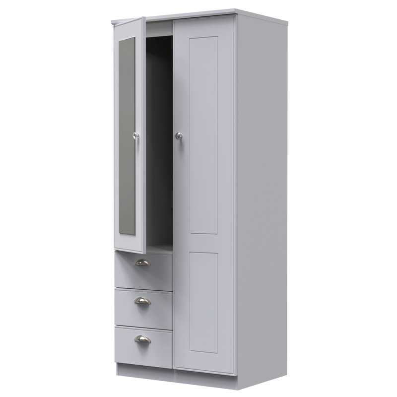 Conners Manufactured Wood Wardrobe, Grey Matt