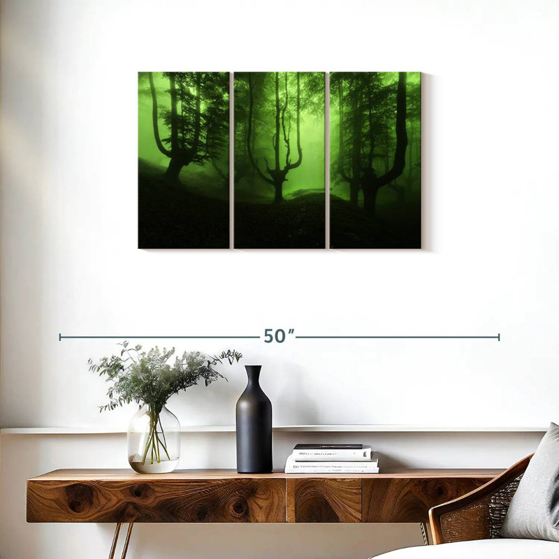 Forêt verte brumeuse, H 20 po x l 33 po