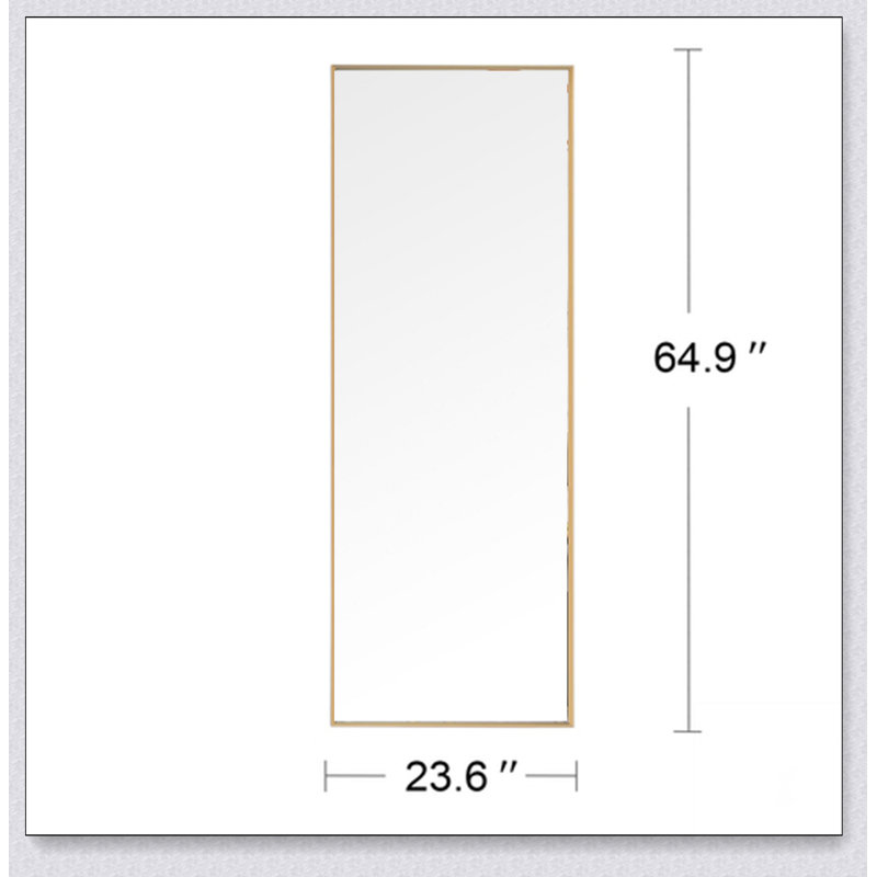 Wall-Mounted Alloy Frame Full Length Mirror