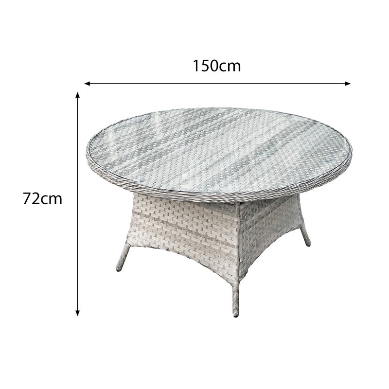 Knightsbridge XL Rattan 6 Seat Dining Set in Dove Grey