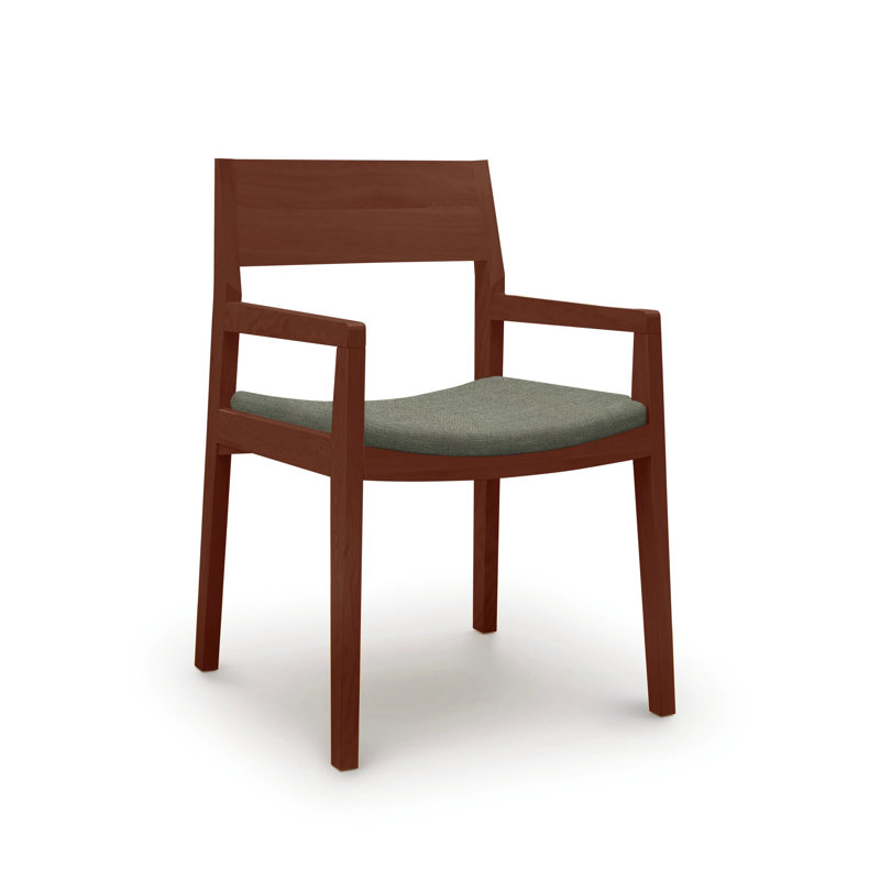 Iso Microsuede Arm Chair, Onyx Microsuede, Cognac Cherry