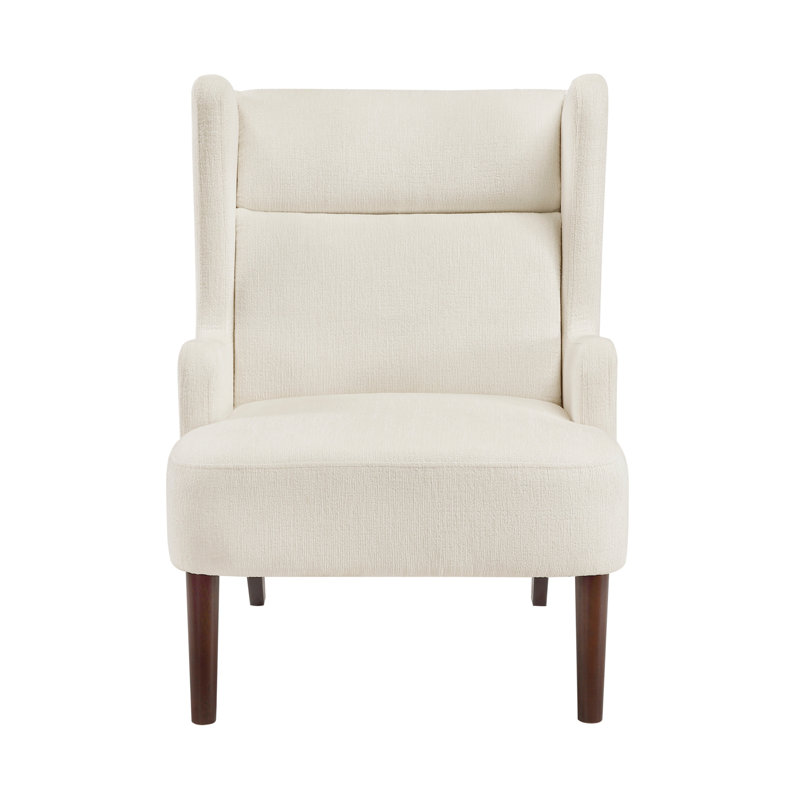 Contemporary Wingback Accent Chair, Beige