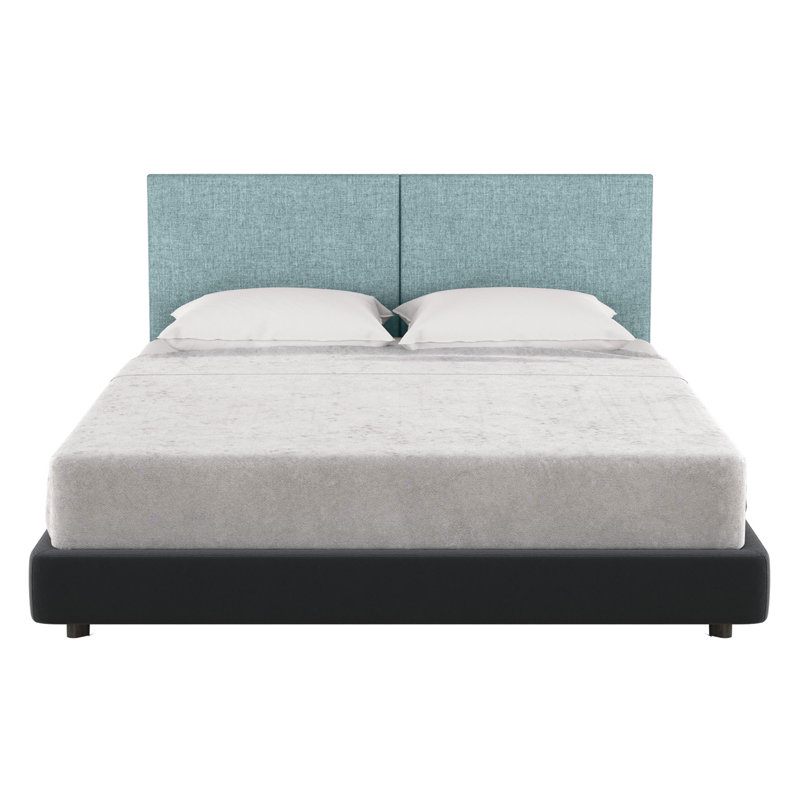 Panelist Modern Padded Headboard - Set of Wall Mounted Panels, Surf Turquoise Microvelvet, Queen (22.5"H x 30"W, Set of 2)