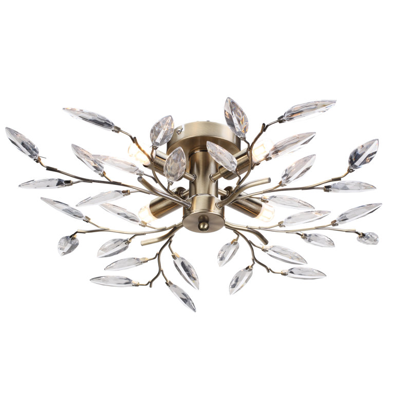 Judah Semi Flush Mount, Antique Brass