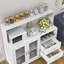 Heugel Wine Bar Cabinet with LED Light, Home Coffee Cabinet with Wine and Glass Rack-141196549