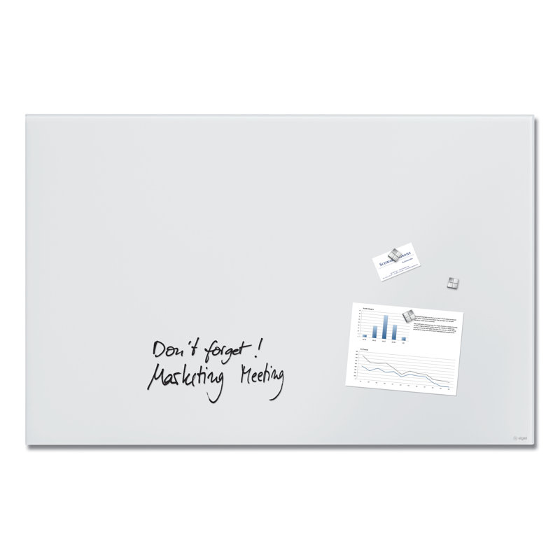 Artverum Wall Mounted Magnetic Unframed Glass Board, 65cm H x 100cm W x 100cm L