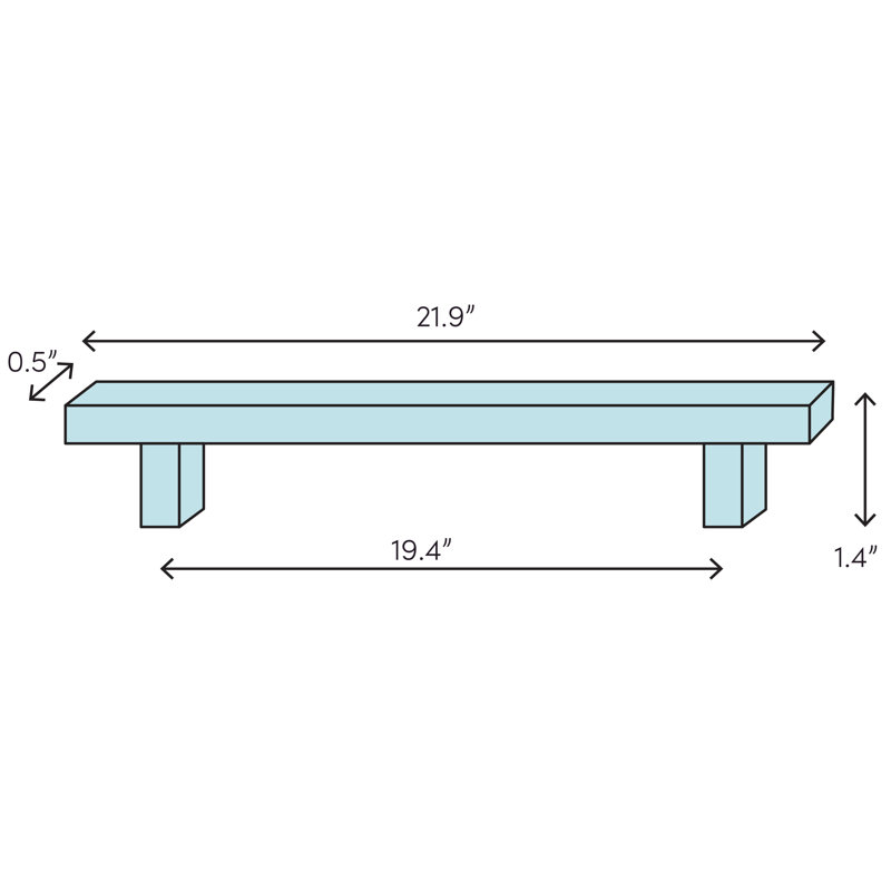 Architectural Brushed Stainless Steel 21.88" Bar Pull with Mounting Hardware