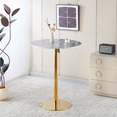 Table de bar de style Mid-Century pliable 31,5 po GOLDEN ET BLANC Tulip pour 2 à 4 personnes