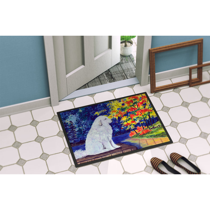 Paillasson d’intérieur antidérapant Great Pyrenees de Teresita, Rectangle 2 pi x 3 pi