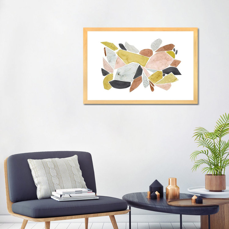 "Toscane Terazzo II" par Grace Popp-impression d’art graphique, Blanc, H 24 po x l 32 po x p 1 po