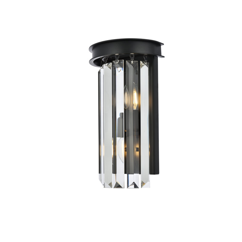 Plafonnier encastré noir mat à 2 lumières Yazmin, Transparent