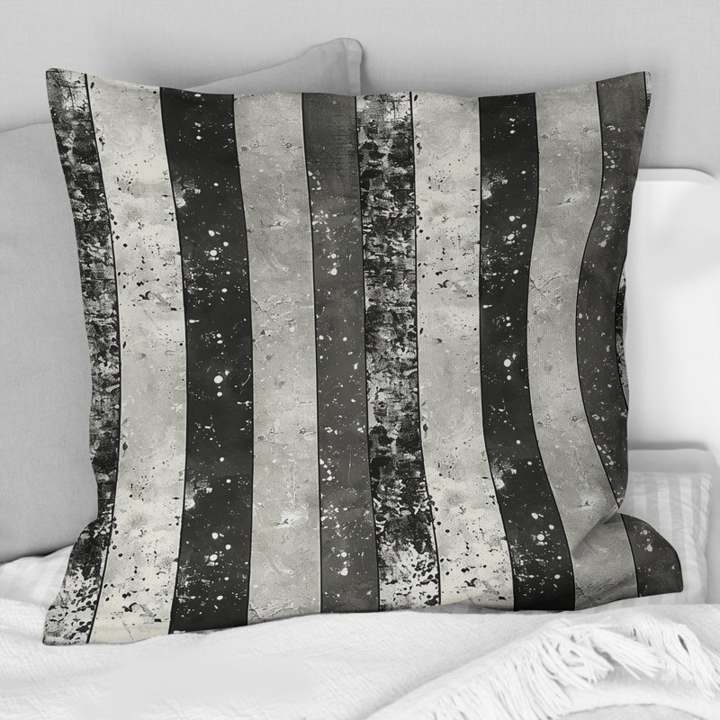 Sparkling  Stripes - Glam Throw Pillow, 16"H x16"H