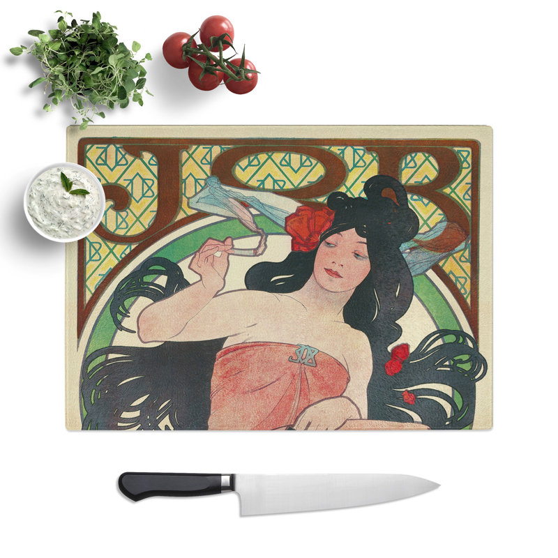 Job Vol.1 by Alphonse Mucha Chopping Board, 0.4cm H x 20cm W x 28.5cm L