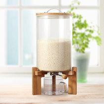 Basicwise Wide Mouth Plastic BPA-Free Reusable Rice Dispenser