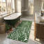 Dark Green Leaf Bathroom Runner - Non-Slip, Absorbent & Washable Mat