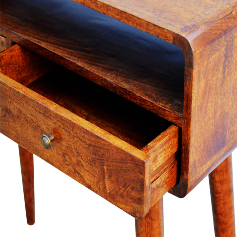 Console courbée en bois de haute qualité avec des pieds robustes, Brun