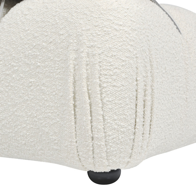 Canapé modulaire 3 pièces 109,5 po Sigma, Bouclé ivoire, H 27,5 po x l 109,5 po x P 36 po, 3