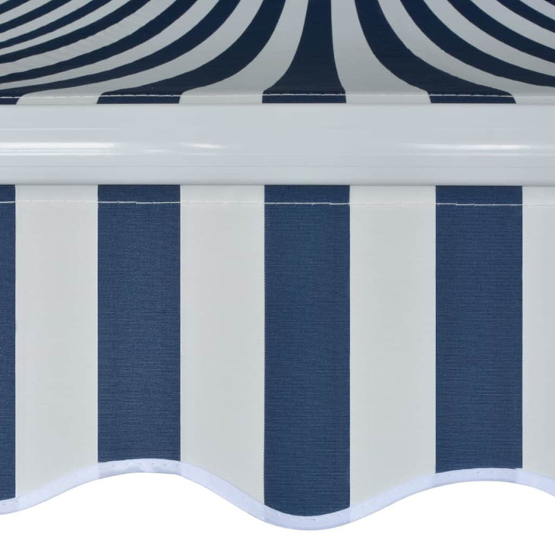 Dakota Fields 3.5cm W x 2.5cm D Blue/White Cover Retractable Patio Awning