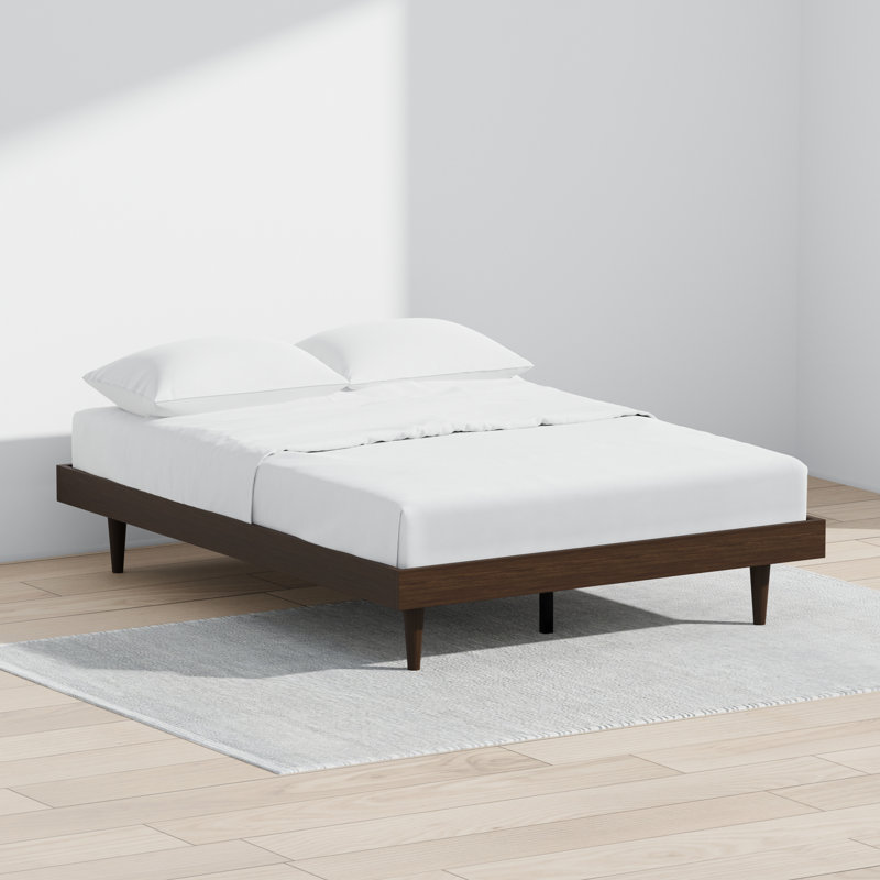 Wojcik Modern Wooden Bed Frame, Full, Brown