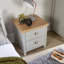 Grey Oak Bedside Cabinet 2 Drawer Lamp Side Table Night Stand Avon Two Tone-675193601