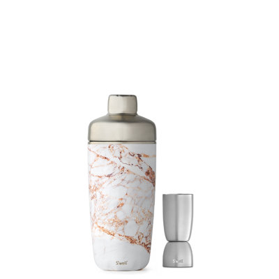 S'well Stainless Steel Triple-Layered Vacuum-Insulated 18 oz. Cocktail Shaker with Jigger