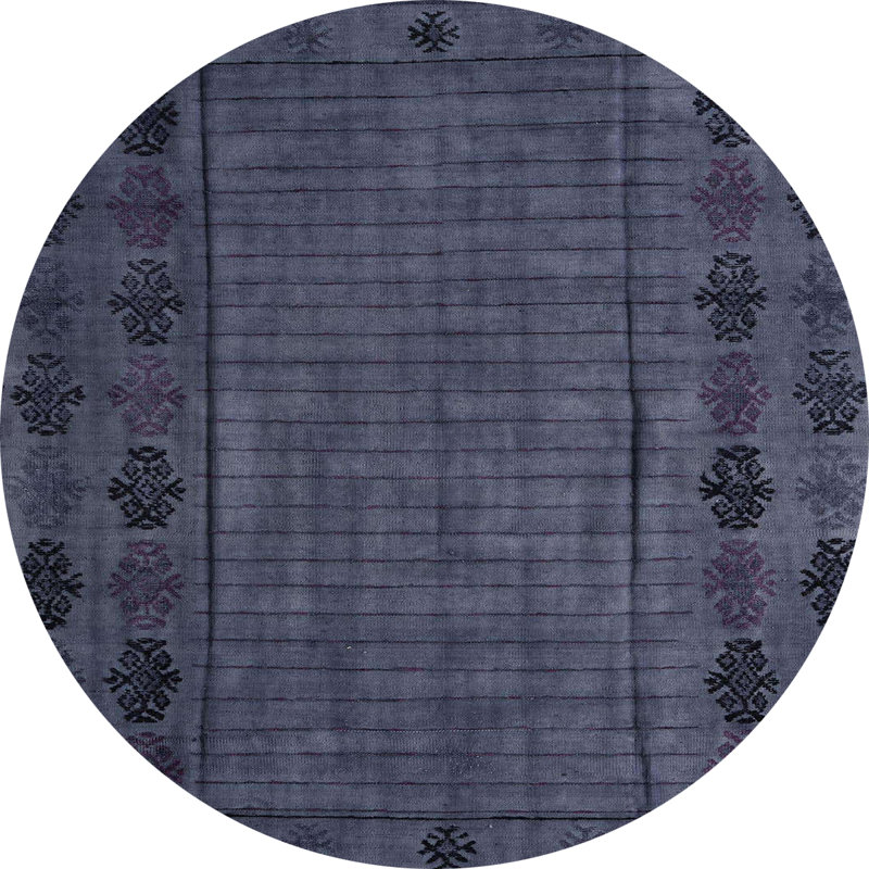 Tapis décoratif multicolore à motif abstrait, Rond 7 pi