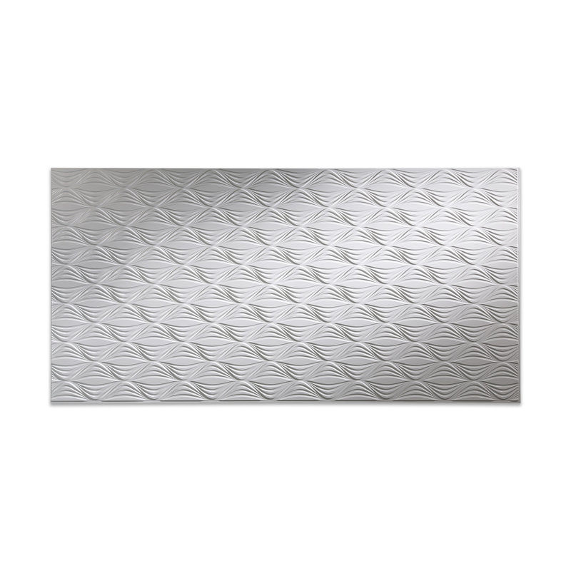 Panneau mural décoratif en vinyle échalote 4 pi x 8 pi FASÄDE, Blanc lustré
