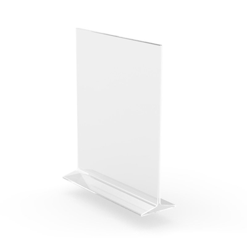 5X7" Clear Polystyrene Sign Holder Picture Frame Photo Menu Holder Countertop Display Rack 11193-3-5X7 Peel Off Protective Film (White) Before Use.