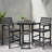 Hdpe Outdoor Patio Bar Set, Tall Adirondack Bar Chair And Table Set (Coffee, 3 Pcs)-114219512
