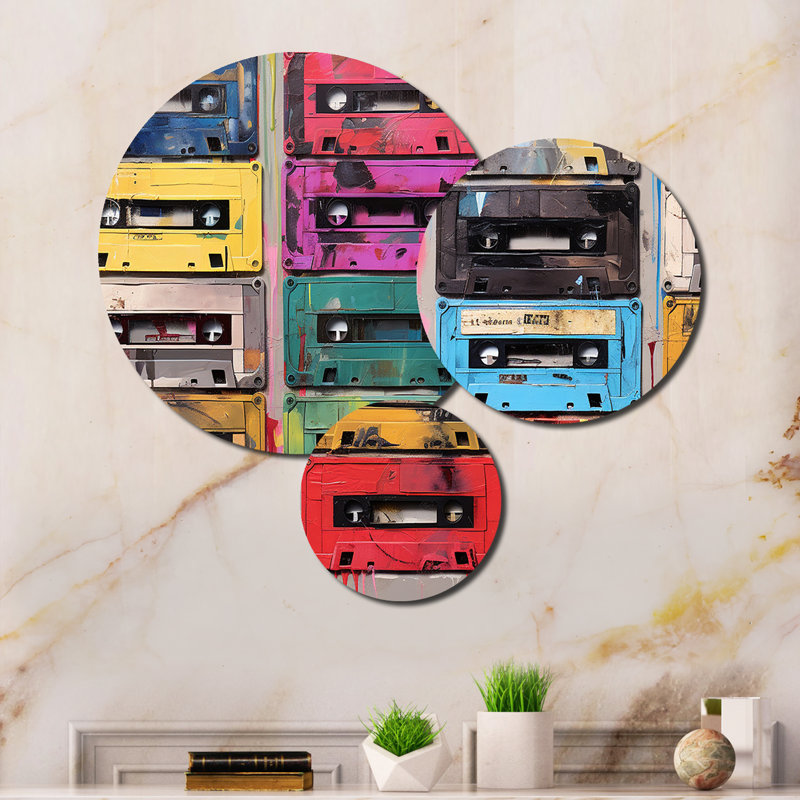 Cassette Tapes Soundtrack of Color II - Music Metal Wall Art Set