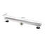Drain de douche linéaire 32 pouces avec grille quadrato amovible, drain de plancher en acier inoxydable 304 avec crépine et pieds réglables