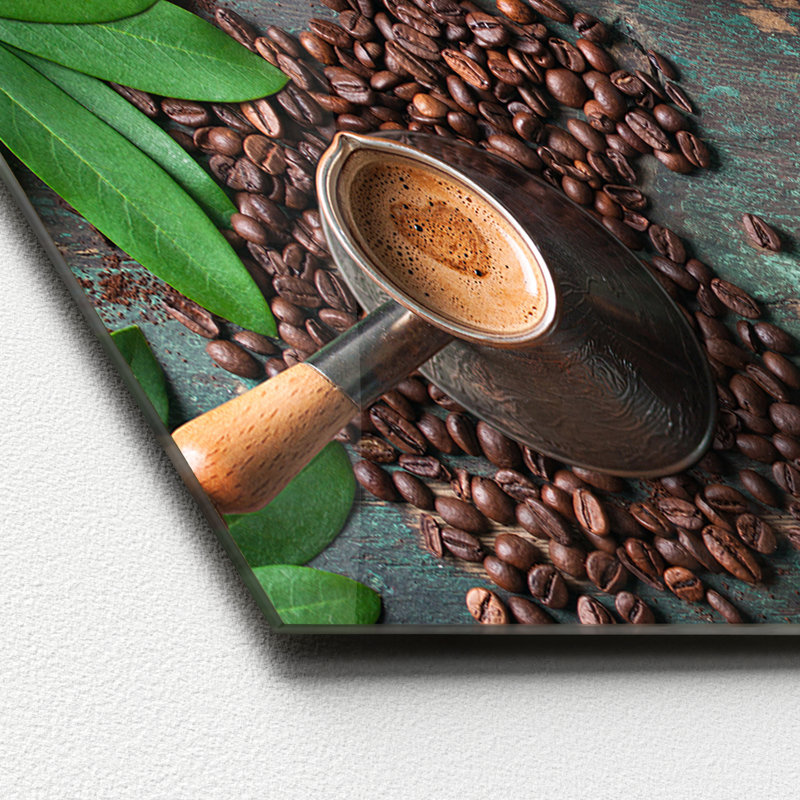 Life & Coffee Creation - No Frame Print on Glass, 50cm H x 125cm W x 1.4cm D