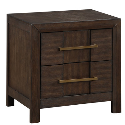 Table en noyer de 2 chambres au design élégant - rehausse l'apparence de l'armoire de chevet contemporaine offrant du rangement