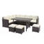 Ensemble de salle à manger 7 pièces, canapé modulaire d'extérieur avec repose-pieds et table de salle à manger-403711265