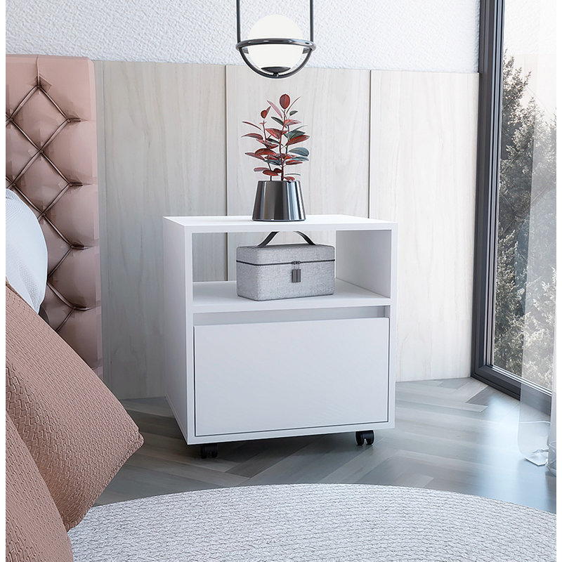 Table de chevet 1 tiroir Adalbert, Blanc