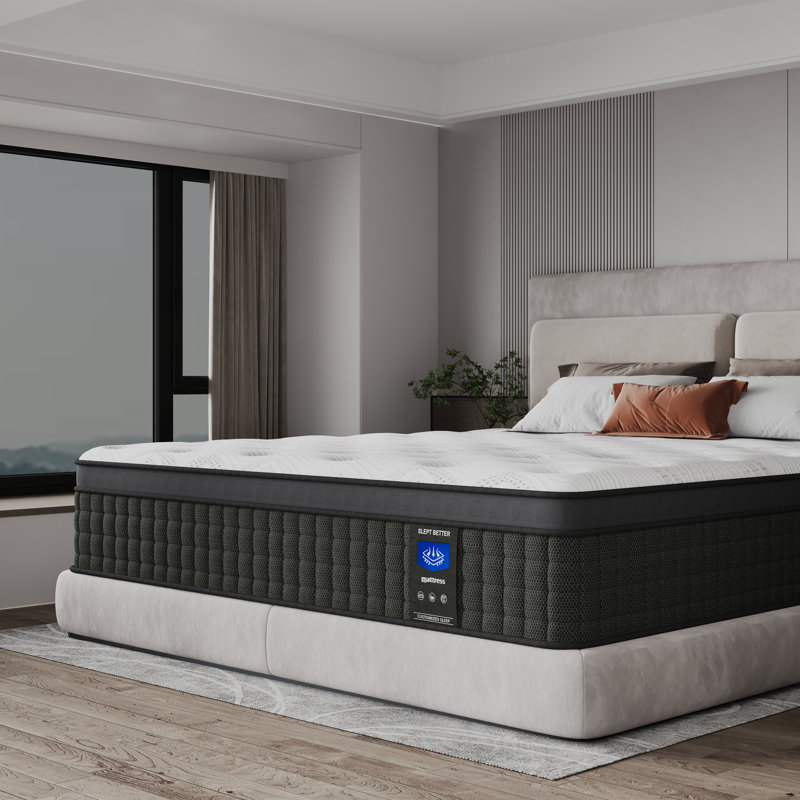 10/12/14 Inch Mattress Hybrid Mattress Euro Top With Gel Memory Foam Motion Isolation Individually Wrapped Pocket Coils Pressure Relief Mattress