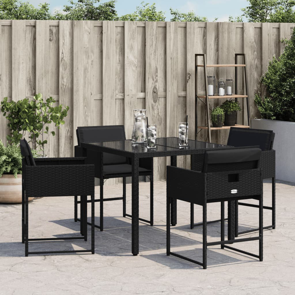 Vidaxl Gartenstühle Mit Kissen 4 Stk. Schwarz Polyrattan